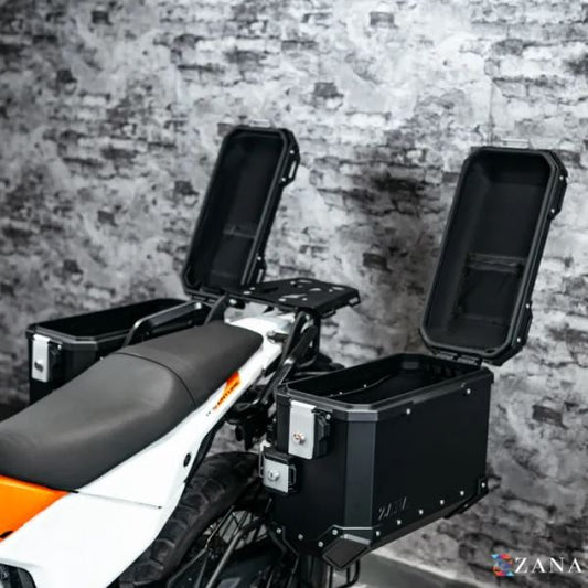 ZANA Panniers (36Ltr) Aluminum L-Flat Black With Frame For KTM ADV 390 2025-ZI-8560LB