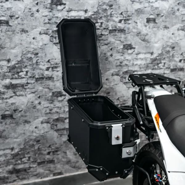 ZANA Panniers (36Ltr) Aluminum L-Flat Black With Frame For KTM ADV 390 2025-ZI-8560LB