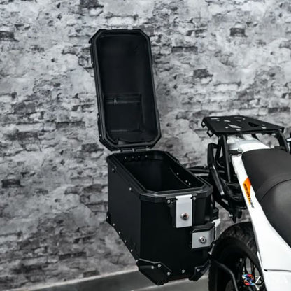 ZANA Panniers (36Ltr) Aluminum L-Flat Black With Frame For KTM ADV 390 2025-ZI-8560LB