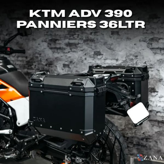 ZANA Panniers (36Ltr) Aluminum L-Flat Black With Frame For KTM ADV 390 2025-ZI-8560LB