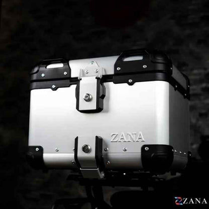 ZANA Top Box Aluminium Silver (45ltr) R-Flat With Back Rest Cushion For BMW R1300 GS-ZI-TB-009