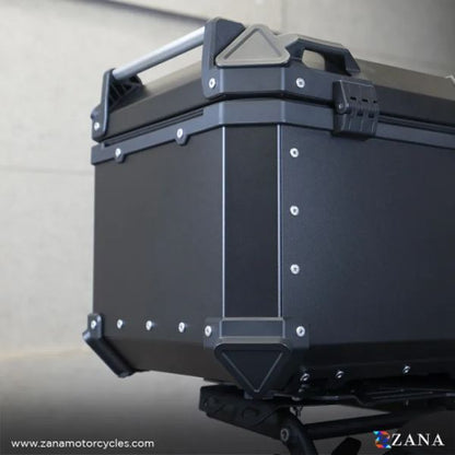ZANA Top Box Aluminium (55ltr) L-Flat Black With Back Rest Cushion for BMW R 1300 GS ZI-TB-012