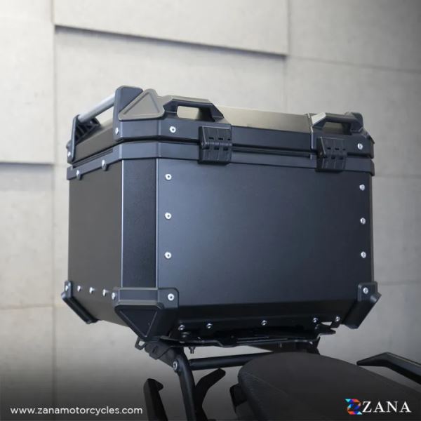 ZANA Top Box Aluminium (55ltr) L-Flat Black With Back Rest Cushion for BMW R 1300 GS ZI-TB-012