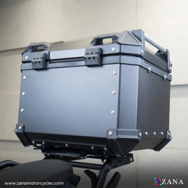 ZANA Top Box Aluminium (55ltr) L-Flat Black With Back Rest Cushion for BMW R 1300 GS ZI-TB-012