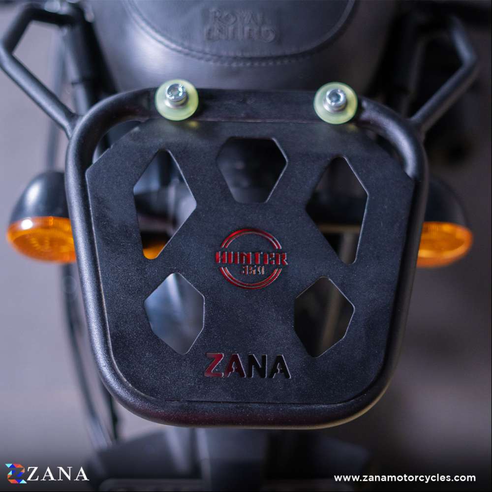 Top Rack With Plate W-1 Compatible With Pillion Backrest For Royal Enfield Hunter 350 - ZI-8268 - Riders Junction
