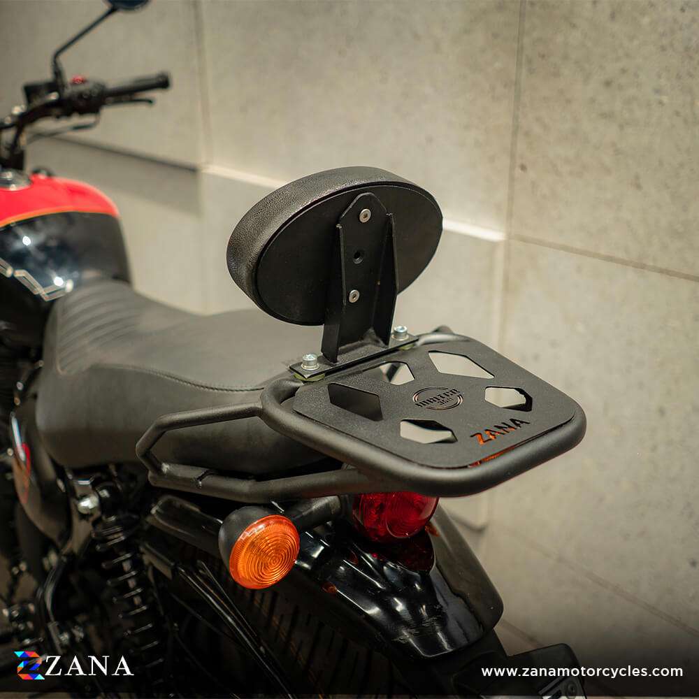 Top Rack With Plate W-1 Compatible With Pillion Backrest For Royal Enfield Hunter 350 - ZI-8268 - Riders Junction