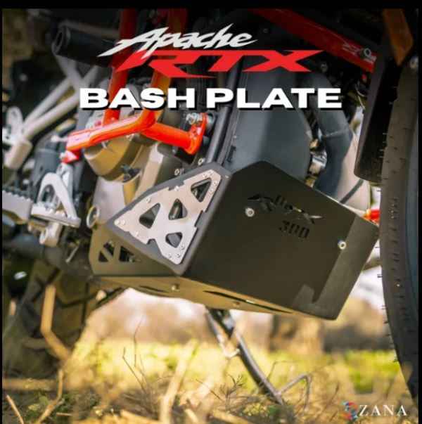 Zana-Bash Plate For TVS Apache RTX 300 (Aluminum, Black)-ZI-8719
