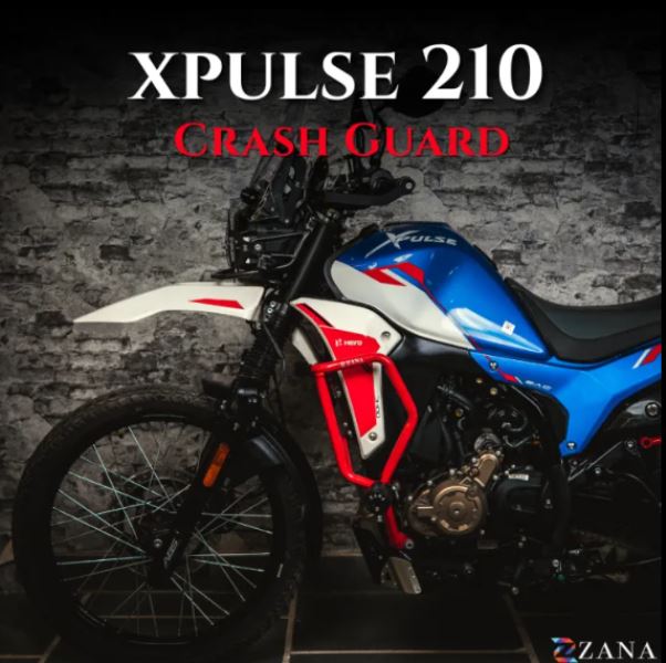 Zana-Crash Guard With Slider Glossy Red For X-Pulse 210-ZI-8594