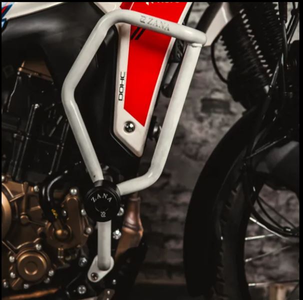 Zana-Crash Guard With Slider Glossy White For X-Pulse 210-ZI-8595