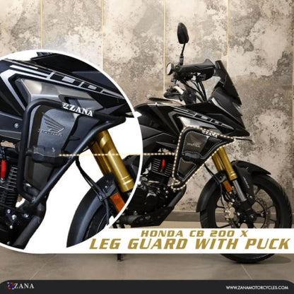 Zana-Crash Guard with Slider Puck For Honda CB200X (Black)-ZI-8504