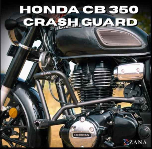 Zana-Crash Guard With Slider For Honda CB 350 2025 (Texture Matt Black)-ZI-8066