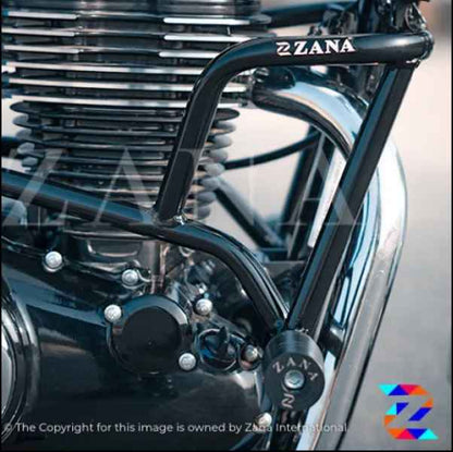 Crash Guard with Slider for HONDA (CB-350,RS-350) Glossy Black- ZANA, ZI-8091