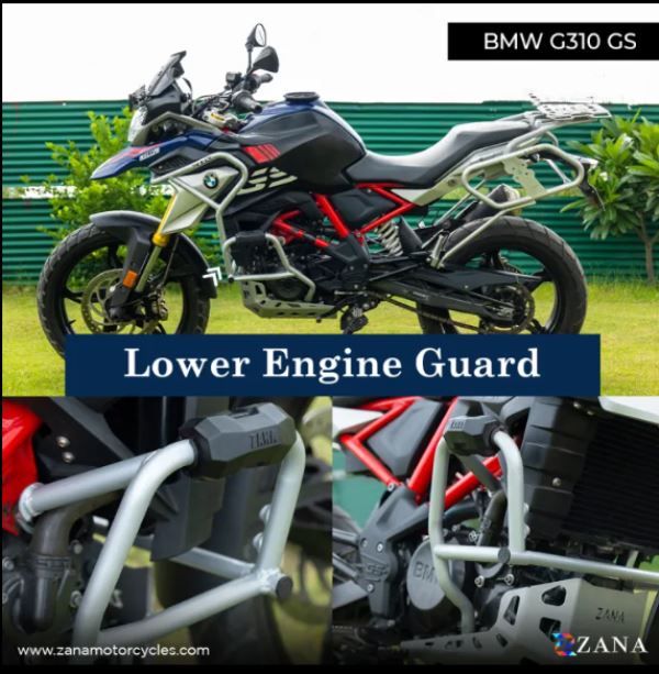 Zana-Lower Engine Guard For BMW 310 GS (with Slider ,Silver, Stainless Steel)-ZI-8456