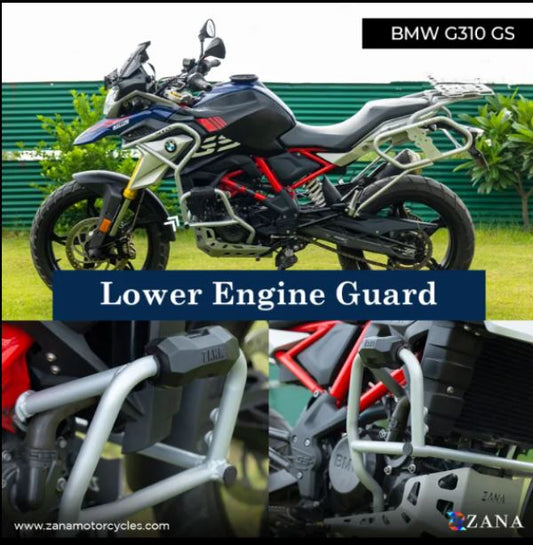 Zana-Lower Engine Guard For BMW 310 GS (with Slider ,Silver, Stainless Steel)-ZI-8456