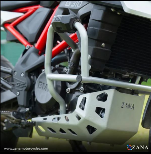 Zana-Lower Engine Guard For BMW 310 GS (with Slider ,Silver, Stainless Steel)-ZI-8456