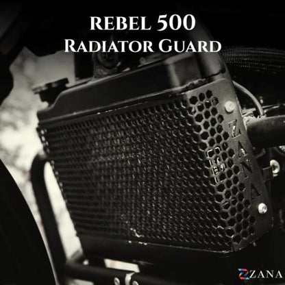 Zana Radiator Guard Honeycomb Black For Honda Rebel 500 (Coming Soon Pre-Booking Open Now) - ZI-8627