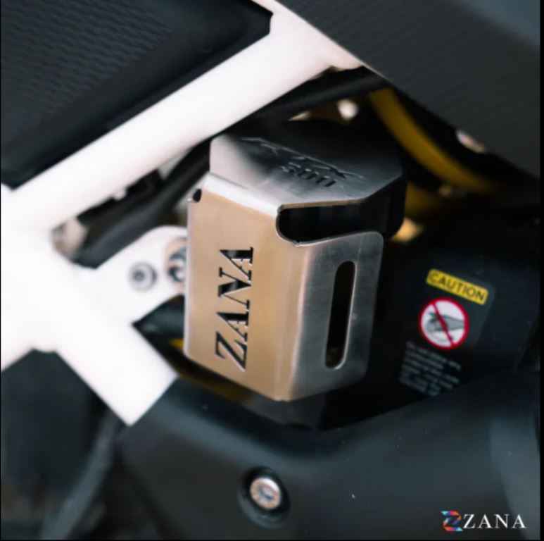 Zana-Rear Oil Reservoir Hex Cover For TVS Apache RTX 300(Silver)-ZI-8732