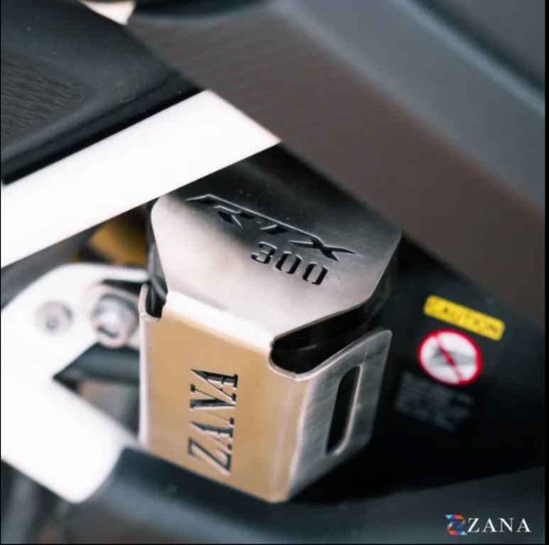 Zana-Rear Oil Reservoir Hex Cover For TVS Apache RTX 300(Silver)-ZI-8732