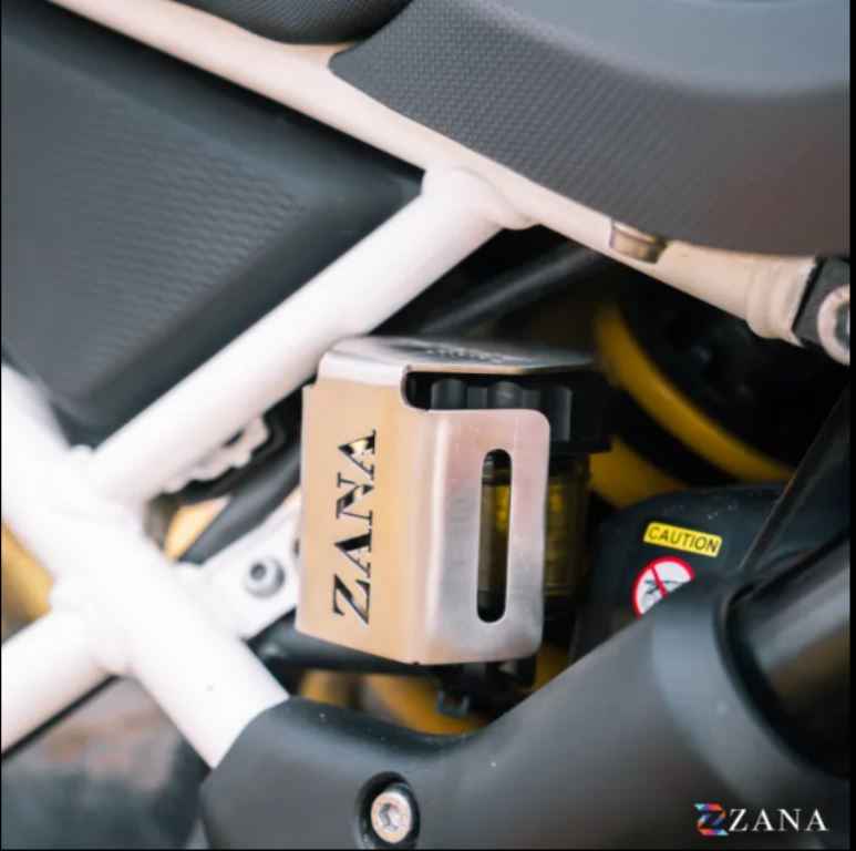 Zana-Rear Oil Reservoir Hex Cover For TVS Apache RTX 300(Silver)-ZI-8732