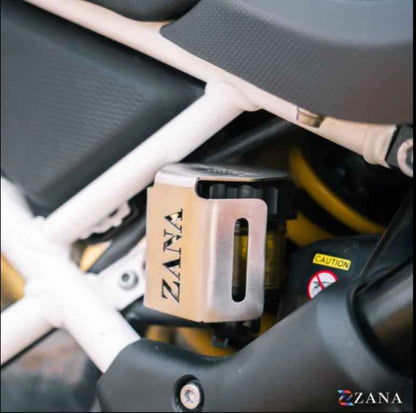 Zana-Rear Oil Reservoir Hex Cover For TVS Apache RTX 300(Silver)-ZI-8732