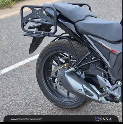 Zana-Roadster Saddle Stay with Exhaust Sheild With Jerry can Mount For Honda2 CB200X (Black)-ZI-8506