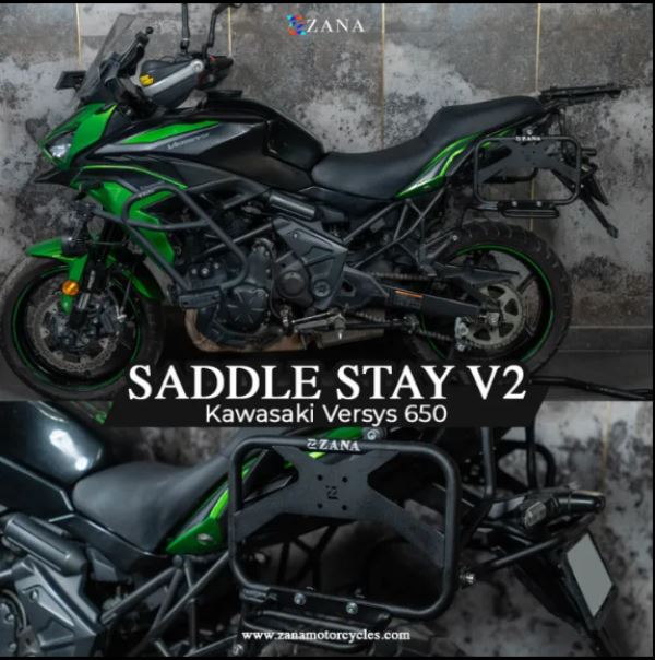 Zana-Roadster Saddle Stay with Exhaust Sheild with Jerry can Mount for Kawasaki Versys 650-ZI-8497