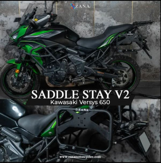 Zana-Roadster Saddle Stay with Exhaust Sheild with Jerry can Mount for Kawasaki Versys 650-ZI-8497