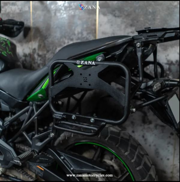 Zana-Roadster Saddle Stay with Exhaust Sheild with Jerry can Mount for Kawasaki Versys 650-ZI-8497