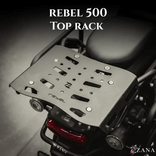 Zana Top Rack With MS Plate Black For Honda Rebel 500 (Coming Soon Pre-Booking Open Now)-ZI-8625