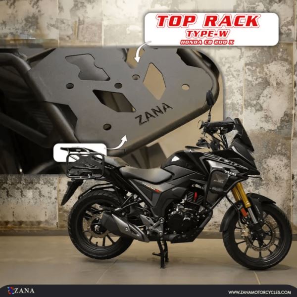Zana-Top Rack with Plate For Honda CB200X ( Type-W Black )-ZI-8505