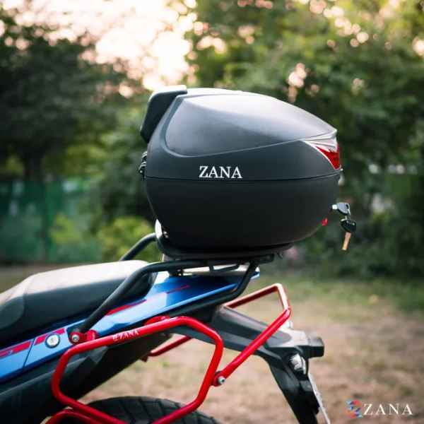 Zana-Top Box Moto (32 ltr) Plastic With Backrest (Black)-ZI-TB-024