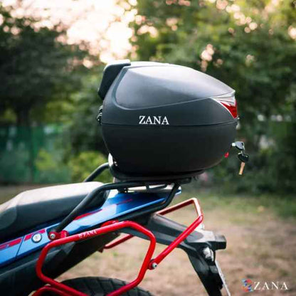 Zana-Top Box Moto (32 ltr) Plastic With Backrest (Black)-ZI-TB-024