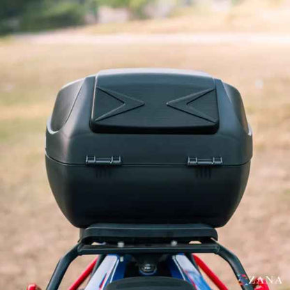 Zana-Top Box Moto (32 ltr) Plastic With Backrest (Black)-ZI-TB-024