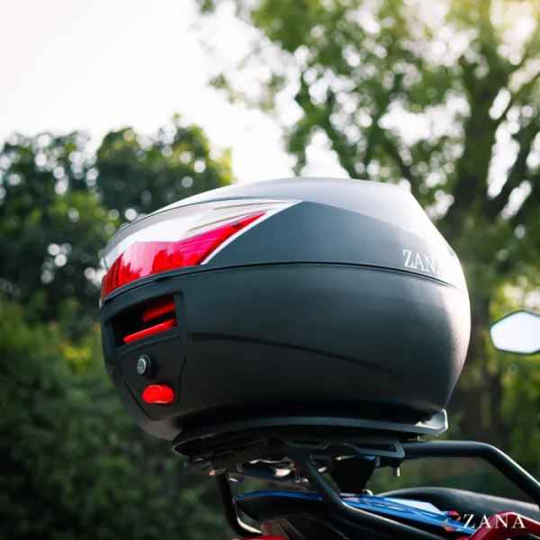 Zana-Top Box Moto (32 ltr) Plastic With Backrest (Black)-ZI-TB-024
