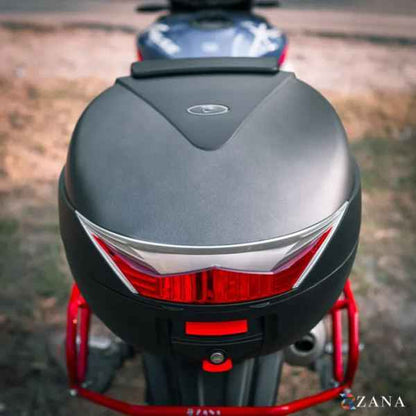 Zana-Top Box Moto (32 ltr) Plastic With Backrest (Black)-ZI-TB-024