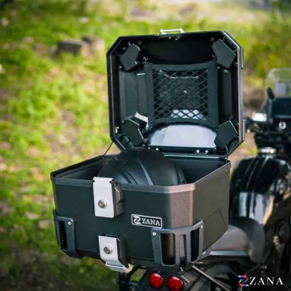 Zana-Top Box Nomada (45 Ltr) Plastic With Backrest (Black )-ZI-TB-022