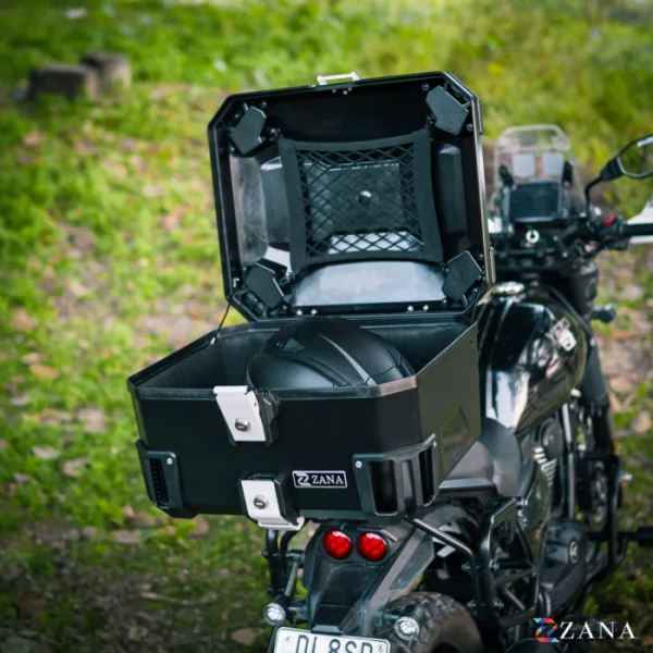 Zana-Top Box Nomada (45 Ltr) Plastic With Backrest (Black )-ZI-TB-022