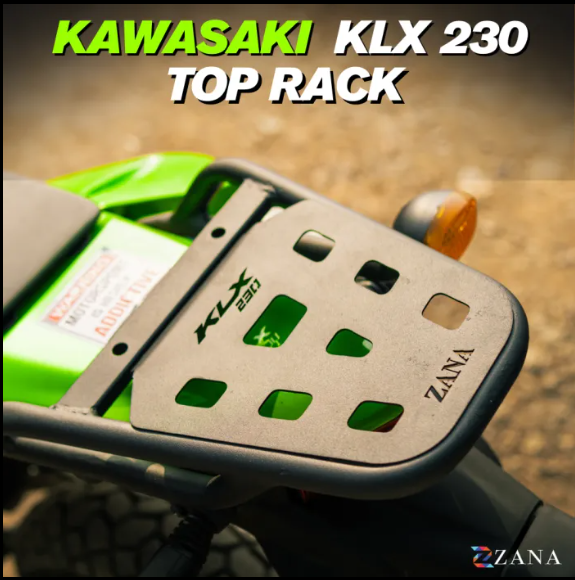 Zana-Top Rack With Plate Type-W (Compatible with Pillion Backrest)For Kawasaki KLX 230 ( MS ,Black )-ZI-8730
