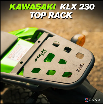 Zana-Top Rack With Plate Type-W (Compatible with Pillion Backrest)For Kawasaki KLX 230 ( MS ,Black )-ZI-8730