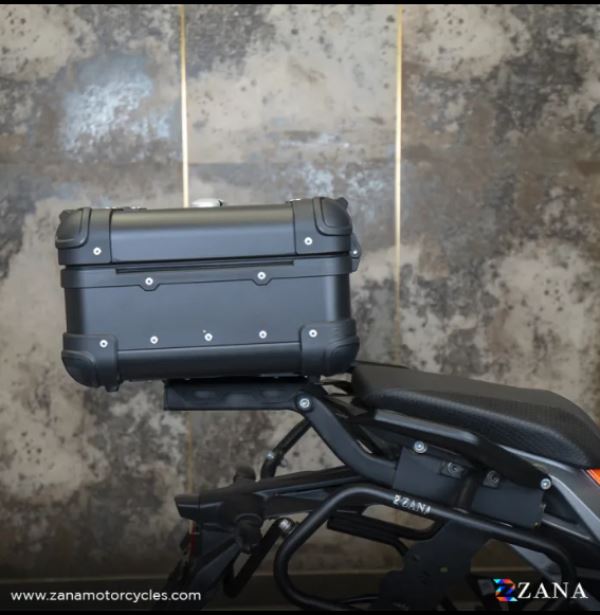 Zana-Universal Top Box Aluminium (22 Litre) R-Flat Black-ZI-TB-020