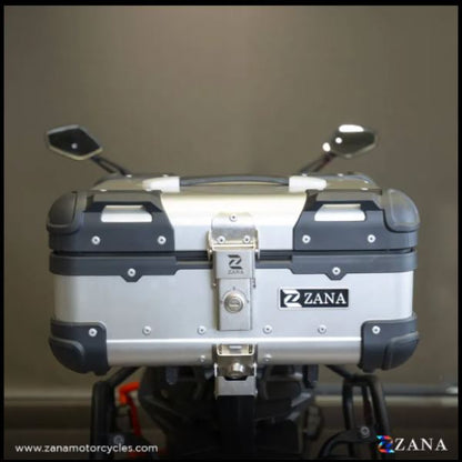Zana-Universal Top Box Aluminium (22 Litre) R-Flat Silver-ZI-TB-019