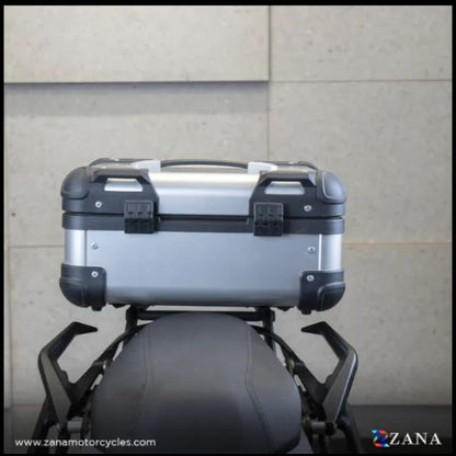 Zana-Universal Top Box Aluminium (22 Litre) R-Flat Silver-ZI-TB-019
