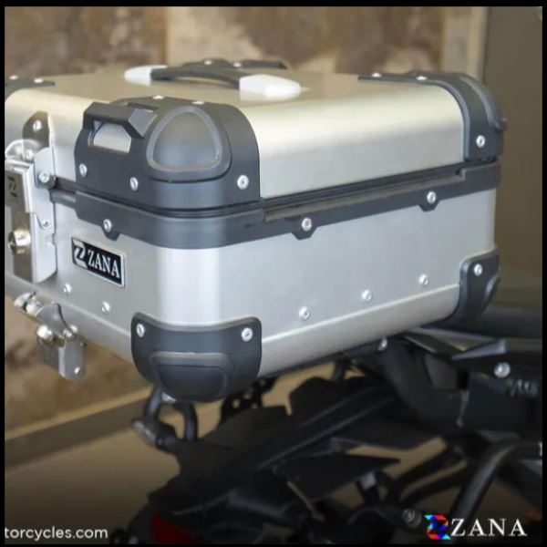Zana-Universal Top Box Aluminium (22 Litre) R-Flat Silver-ZI-TB-019