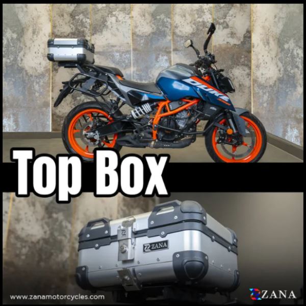 Zana-Universal Top Box Aluminium (22 Litre) R-Flat Silver-ZI-TB-019