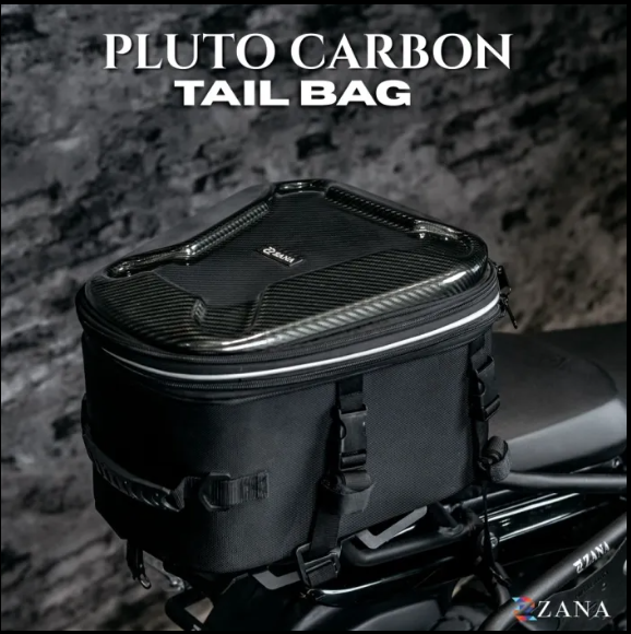 Zana-Universal Pluto carbon Hardshell Expandable Tail Bag (16L to 20L ) For TVS Apache RTX 300-ZI-BG-012