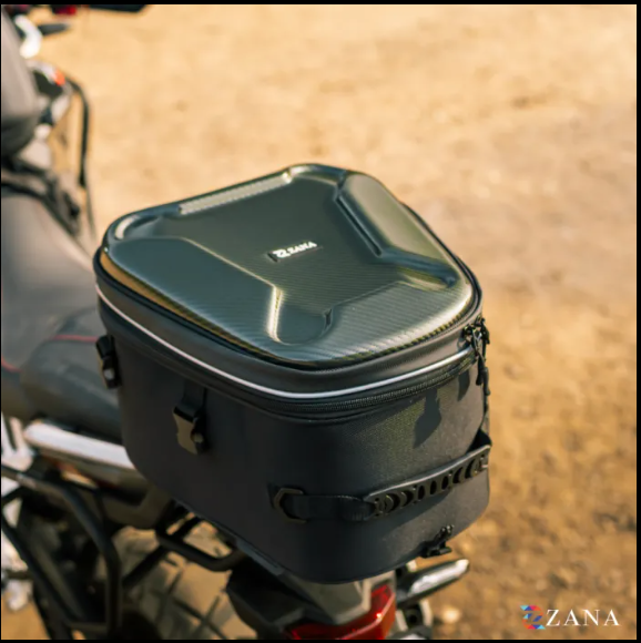 Zana-Universal Pluto carbon Hardshell Expandable Tail Bag (16L to 20L ) For TVS Apache RTX 300-ZI-BG-012