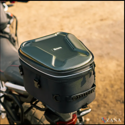 Zana-Universal Pluto carbon Hardshell Expandable Tail Bag (16L to 20L ) For TVS Apache RTX 300-ZI-BG-012