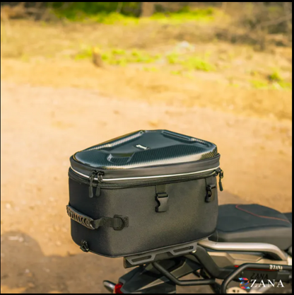 Zana-Universal Pluto carbon Hardshell Expandable Tail Bag (16L to 20L ) For TVS Apache RTX 300-ZI-BG-012