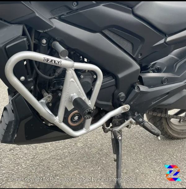 Bajaj Dominar 250/400(2017-2018) Silver Crash Guard with Slider Kustom by ZANA - ZI-8142