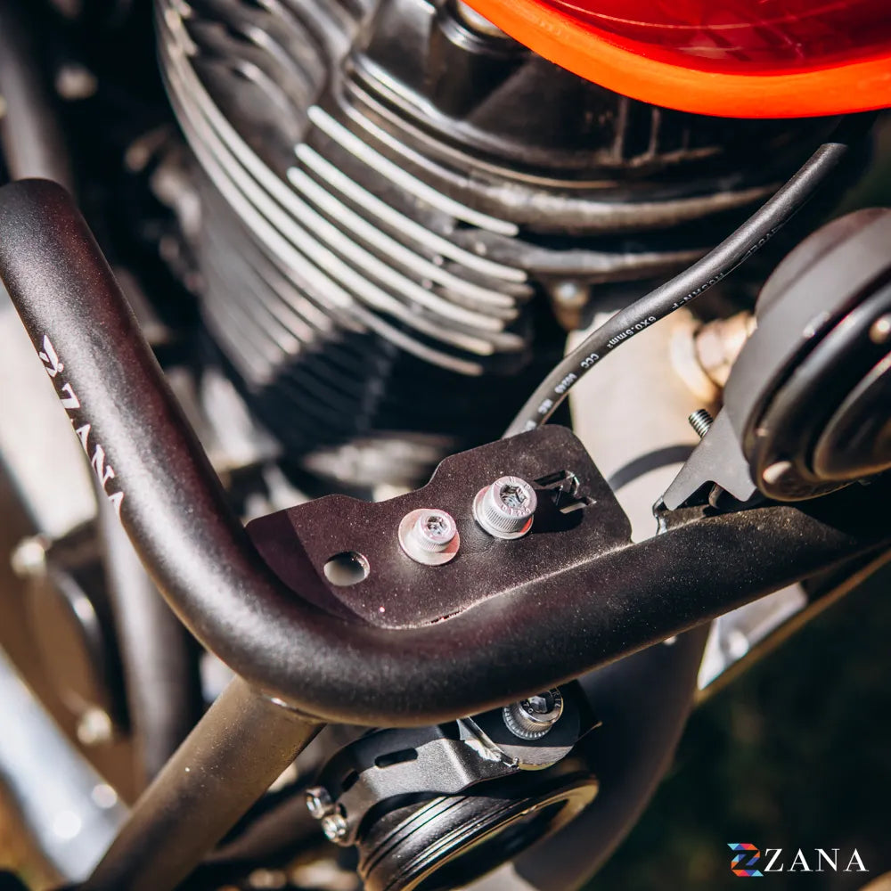 Zana Crash Guard V-2 With Slider Texture Matt Black For Honda CB350 RS - ZI-8751